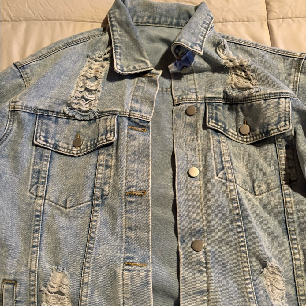 SHEIN Light Blue Denim Jacket - Picture 3 of 4